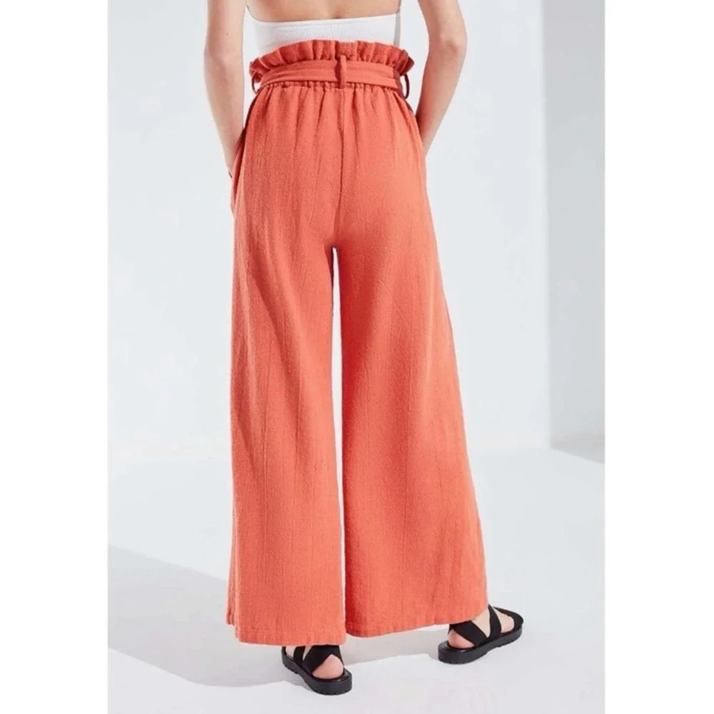 Urban Outfitters Cotton UO Bennie Paperbag Wide-Leg Pant in Orange Large - Picture 6 of 15